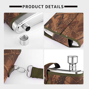 Snaker Draagbare Roestvrijstalen 304 Wijnfles Klein Buitenlicht 48 Ounces Krokodillenpatroon Platte Wijnfles Ijzeren Wijnartikelen - Product Image 4