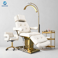 Lits de beauté électriques professionnels, lit de luxe pour extensions de cils, 3 moteurs, lit facial blanc, fauteuil inclinable pour salon de beauté, chaise faciale pour esthétique