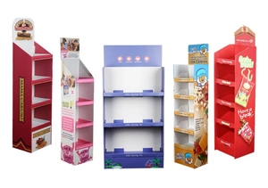 Bán buôn tùy chỉnh mẫu các tông sóng hiển thị sàn đứng <span class=keywords><strong>Pop</strong></span> Up kraft giấy Rack hiển thị - Product Image 3