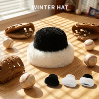 Bonnet en jacquard pour femme, motif uni, haute qualité, peluche épaisse, pour l'hiver, tendance, effet amincissant