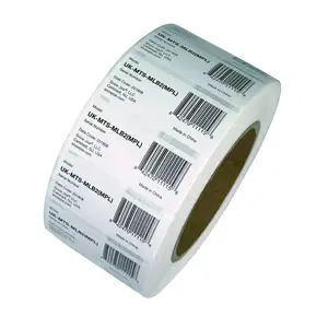 Custom UPC bar code sticker labels white coated paper printing adhesive stick label kraft paper Z ebra code stickers