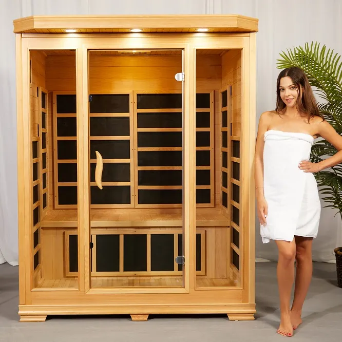 Üretici fiyat ahşap uzak kızılötesi Sauna karbon Panel ısıtıcı Sauna odası