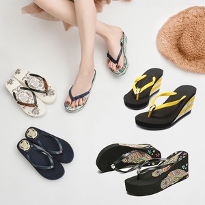 Sandales compensées à plateforme pour femme, style tongs, à enfiler, semelle épaisse de 8 cm, antidérapantes, pour la plage, livraison directe transfrontalière - Product Image 3