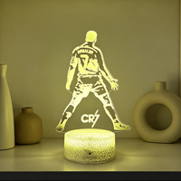 Base de lampe LED 3D craquelée avec contrôle tactile et télécommande, abat-jour en acrylique RVB, design moderne, construction ABS facile à monter soi-même
