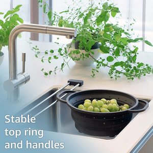 Grande <span class=keywords><strong>passoire</strong></span> <span class=keywords><strong>pliable</strong></span> en Silicone en acier inoxydable résistant à la chaleur, <span class=keywords><strong>passoire</strong></span> de cuisine <span class=keywords><strong>pliable</strong></span> - Product Image 5