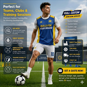 Rompi Latihan Sepak Bola Berbahan Mesh Bernapas dengan Logo Kustom untuk Dewasa dan Remaja - Product Image 5