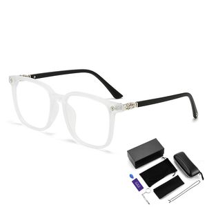 Özel Logo çiçek dekorasyonu moda dayanıklı Metal menteşe gözlük HD UV400 Anti mavi işık elmas yüz şekli erkekler kadınlar için - Product Image 1