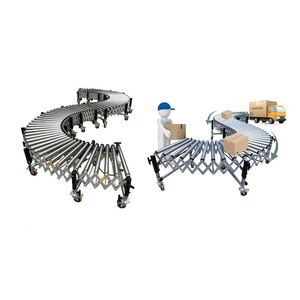 Transportador de Rodillos Telescópico Flexible de Metal Accionado por Gravedad para Cajas y Cartones - Product Image 1
