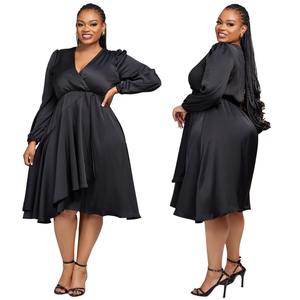 <span class=keywords><strong>Robe</strong></span> longue fendue asymétrique chic et élégante <span class=keywords><strong>pour</strong></span> femme, à manches longues, col en V, style <span class=keywords><strong>cocktail</strong></span>, <span class=keywords><strong>grande</strong></span> <span class=keywords><strong>taille</strong></span>, <span class=keywords><strong>pour</strong></span> invités de <span class=keywords><strong>mariage</strong></span> - Product Image 2