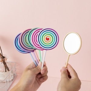 New Mini Dễ Thương Vòng Tròn Hình Xách Tay Nhỏ Cầm Tay Lollipop Trang Điểm Gương Cho Cô Gái - Product Image 1