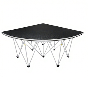RK Triangular Table With Aluminum Folding Legs & Black <b>Platform</b> <b>Stage</b> - Product Image 1