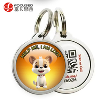 Pet Outdoor 13,56 MHz NFC Hunde Tags Epoxy RFID Tag Metall clip programmier bar wasserdicht Smart QR Code Haustier Name ID NFC Hunde marke