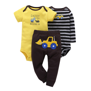 Wholesale Various Styles Unisex Organic Babi Cotton Romper Boy <b>3</b> <b>Piece</b> <b>Set</b> Knitting Girl Baby Rompers for Kids - Product Image 2