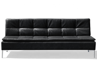 Canapé-lit d'angle à trois places, 1 pièce, style européen, en tissu Pu noir, nouveauté
