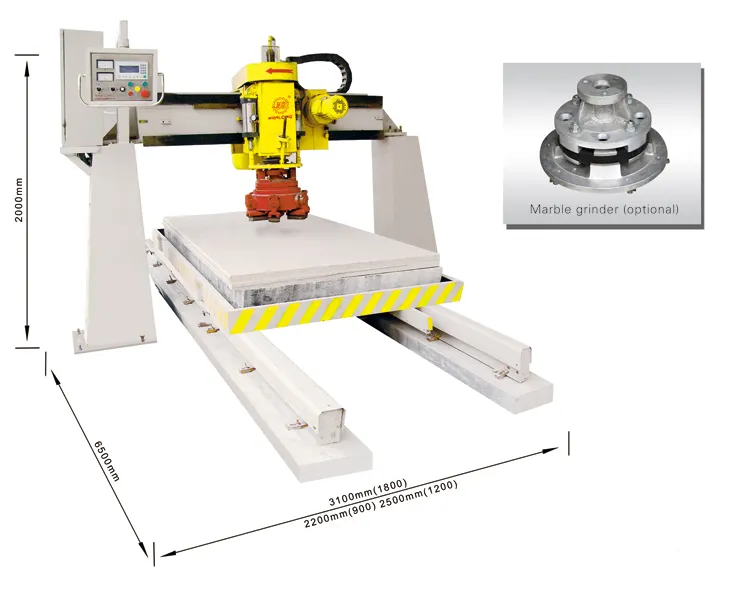 Một Người Đứng Đầu Đơn Giản Giá Rẻ Trung Quốc Brdige Loại Đầu Duy Nhất Tự Động Máy Đánh Bóng Cho Đá Granit Và Đá Phiến Đá Cẩm Thạch