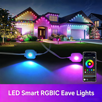 Lumières LED RGB pour avant-toits DC220V, étanches IP67, contrôlables par application, multicolores, modernes, éclairage ponctuel extérieur permanent, vente chaude