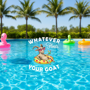 Camiseta de manga larga con diseño divertido de animales nadando, Whatever Floats Your Goat - Product Image 3