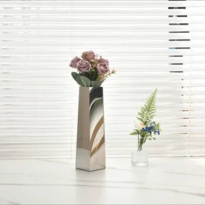 <span class=keywords><strong>Vase</strong></span> en acier inoxydable pour hôtel et restaurant, petit <span class=keywords><strong>vase</strong></span> en métal pour fleurs et fleurs fraîches, pour la décoration de mariage et de festival. - Product Image 4