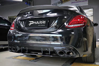 Kit de Difusor Trasero Nuevo Pharri W205 para Benz Clase C 2015-2019, Actualización a Estilo C43 AMG con Soporte para Puntas de Escape, 1 Año de Garantía