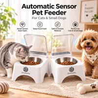Gamelle automatique pour chat avec couvercle à détection de mouvement infrarouge sans fil et logo personnalisé