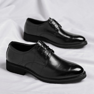 Zapatos Formales de Cuero para Hombre de Alta Calidad, Zapatos Casuales de Moda con Cordones, Negros, Venta Directa de Fábrica, Una Pieza - Product Image 2