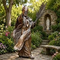 "La Bénédiction Sacrée" - Grande Sculpture de Pape en Bronze Coulé à la Main, Grande Statue en Bronze