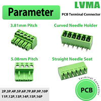 Bloc de bornes enfichables LVMA 3,81 mm, 2-16 broches, mâle/femelle, connecteur de réceptacle enfichable 15EDG pour carte PCB, certifié RoHS, 2000 V AC