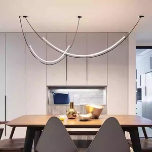 Lámpara Colgante de Diseño Artístico Creativo, Estructura Ligera, Forma Ovalada, Cuerpo Dorado, Fuente de Luz LED, para Cocina Moderna Minimalista - Product Image 2