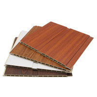 Panel de Pared de WPC con Diseño de Grano de Madera, Estilo Moderno, Acústico, para Decoración Interior y Exterior