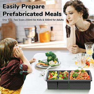 Molde de silicona cuadrado personalizado y duradero para bandeja de hielo, apto para microondas, de 1 a 2 tazas, seguro para congelador, de grado alimenticio, ecológico, para almacenamiento de helado para bebés - Product Image 4