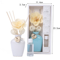 Ensemble de bâtonnets parfumés élégants pour la maison, en bouteille en céramique, avec recharge d'huile aromatique pour la décoration de l'étagère de la salle de bain