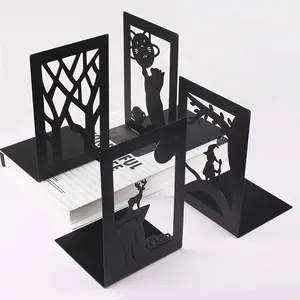 Laser Cutting metal Custom Metal Bookend Book End Holder Stand for Home Decor Office Library Desktop
