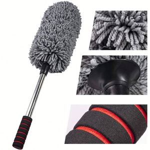 Brosse dépoussiérante pour voiture à long manche, haute efficacité, en ABS, logo personnalisé - forte capacité de nettoyage, microfibre multi-usages - Product Image 4