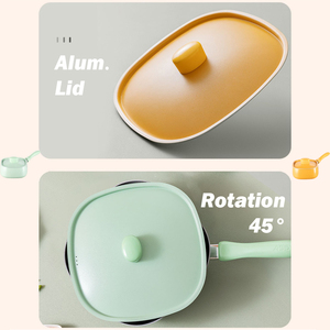 Juego de sartenes de granito de gran venta, juegos de ollas de cocina cuadradas, utensilios de cocina antiadherentes, juego de utensilios de cocina de aluminio de cerámica con tapa de aluminio - Product Image 4