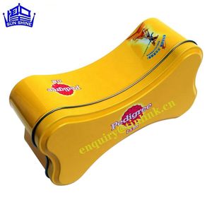 Cão osso forma lata caixa pet food brinquedo metal lata armazenamento recipiente - Product Image 3