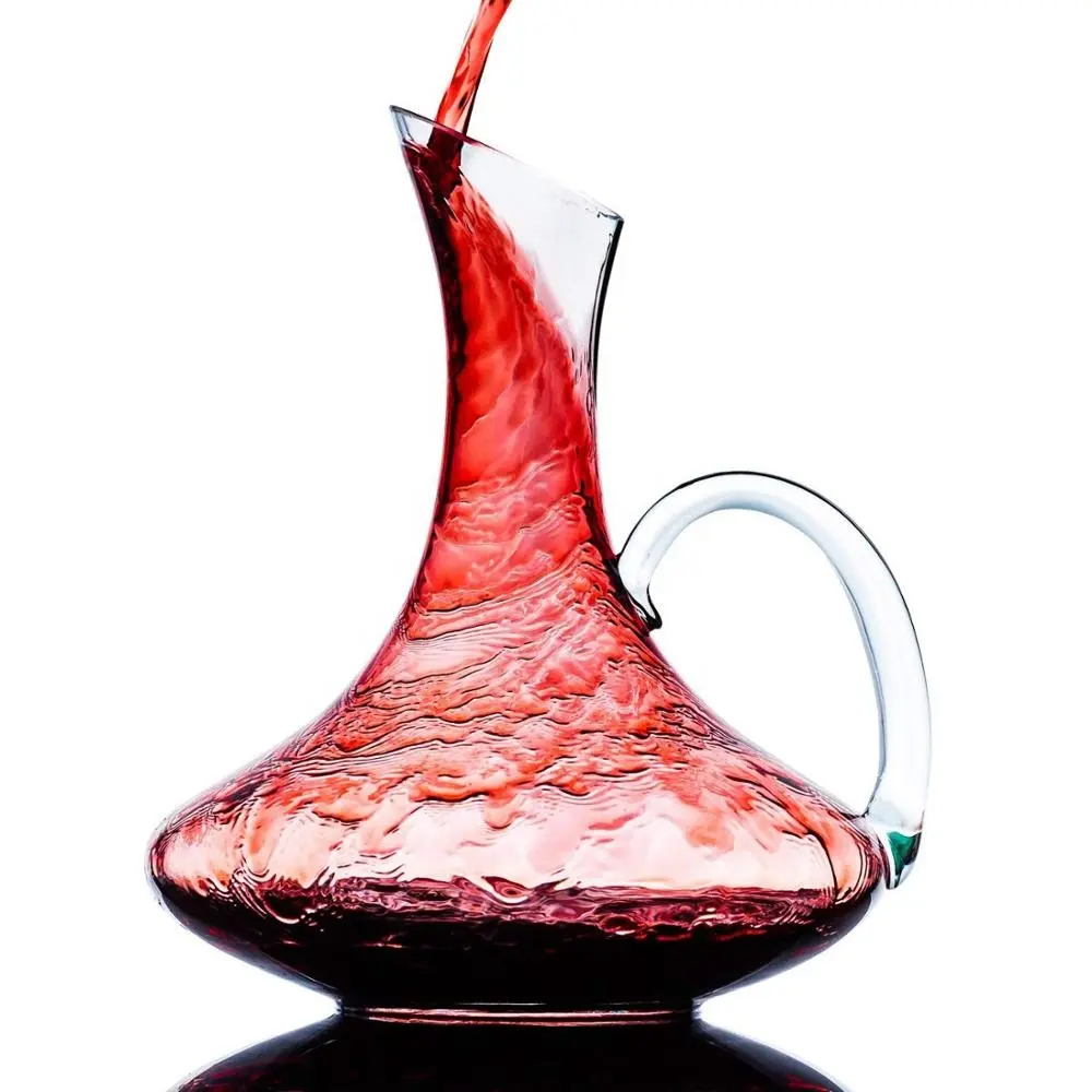 Carafe à vin en verre de cristal de 1800 ml/Carafe à vin avec poignée