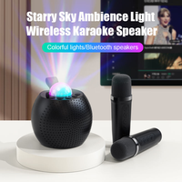 Machine de karaoké portable mini, Bluetooth 5.3, caisson de basses avec lumière d'ambiance ciel étoilé RGB, microphone, meilleur cadeau d'anniversaire pour les enfants