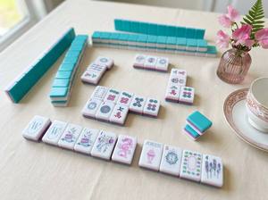 Jeu de Mahjong américain en acrylique bleu <span class=keywords><strong>Paris</strong></span> Candy, design luxueux, portable, pour 4 joueurs, idéal pour le divertissement et le poker – Vente chaude - Product Image 5