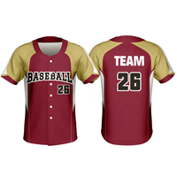 Chemises de baseball avec logo brodé vierge personnalisé Maillot de baseball en polyester à sublimation pour hommes