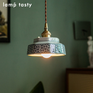 Japanese Style Ceramic LED Pendant <b>Light</b> Square Single Head For Bedroom Dining Room Retro Vintage Home <b>Lighting</b> - Product Image 3