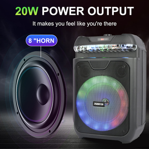 Subwoofer ZQS8139 de 8 pulgadas con luz RGB controlada por voz activa, altavoz inalámbrico para escenario de graves, fiesta, Karaoke, <span class=keywords><strong>DJ</strong></span>, ZQS8139 - Product Image 3