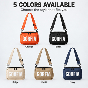 Sac bandoulière homme en toile orange avec logo personnalisé, sac messager multi-poches à fermeture éclair, sac à bandoulière décontracté OEM ODM - Product Image 5