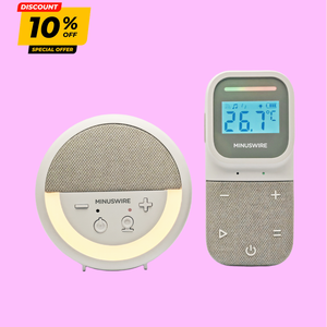 Smart Digital Audio Monitor Room Temperature Humidity Display Vibrating Sound Alert Starry Projection Night Light for <b>Baby</b> Care - Product Image 1