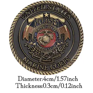 Koin peringatan dilapis koleksi koin Navy Fidelis Semper Fidelis koin Amerika Serikat Korps Angkatan Laut USMC