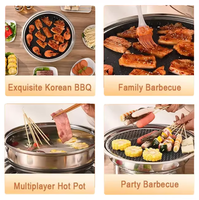 Barbecues coréens à charbon de bois en acier inoxydable poli, sans fumée, pour table, styles multiples, OEM ODM