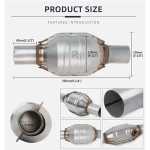 ตัวเร่งปฏิกิริยาแบบตรงรุ่น EPA สำหรับ <span class=keywords><strong>Toyota</strong></span> Prius 1.8L ปี 2010-2015 ท่อไอเสียขนาด 2 นิ้ว พร้อมแผ่นกันความร้อน 17410-37160 รับประกันไม่มีรหัสข้อผิดพลาด CEL <span class=keywords><strong>P0420</strong></span> - Product Image 3