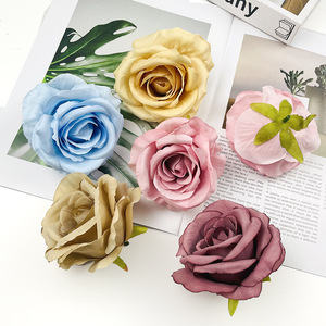 Têtes de roses en soie, diamètre 9-10 cm, fleurs artificielles pour mariage, décoration de la maison, accessoires de remise de diplôme - Product Image 2