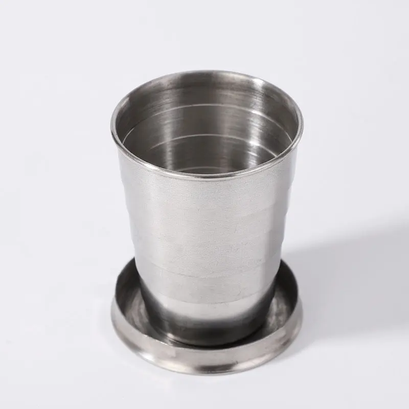 75ml Glass Shot Glasses Stainless Steel Portable Outdoor Folding Cup Small Alcohol Wine Glass Collapsible Custom Shot Glasses