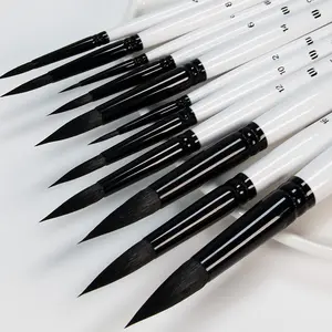 Pinceles de Acuarela de Cabeza Redonda, Pinceles de Pintura Artística de Alta Calidad con Bolsa Protectora, Gran Venta en China - Product Image 1