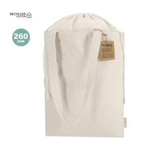 Bolsas de Tela Promocionales Clásicas Ecológicas de Algodón Reciclado con Impresión Digital, Asa de 70cm, 260 G/m2, Cierre Superior de Malla, para Uso Diario - Product Image 1